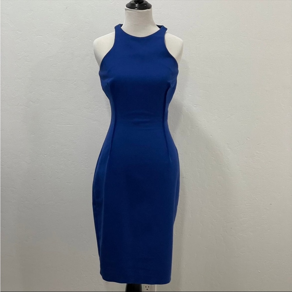 Zara royal blue racer back & front midi dress